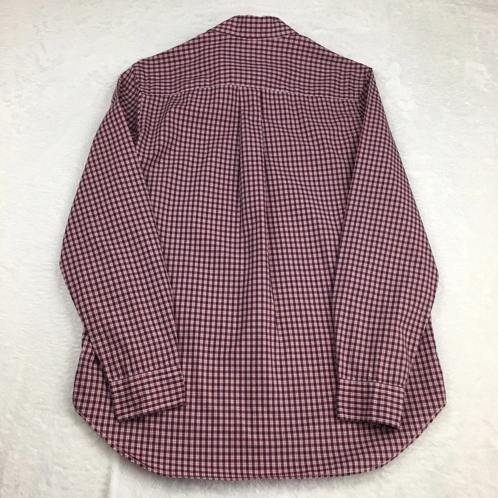Ralph Lauren‎ Shirt Boys XL (18-20) Burgundy Micro-Plaid Blue Pony